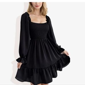 NWT Elegant Black Women's Long Sleeve Dress